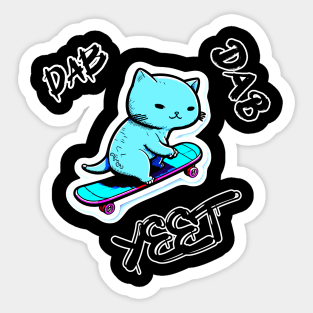 Yeet Dab Skateboard Cat Sticker